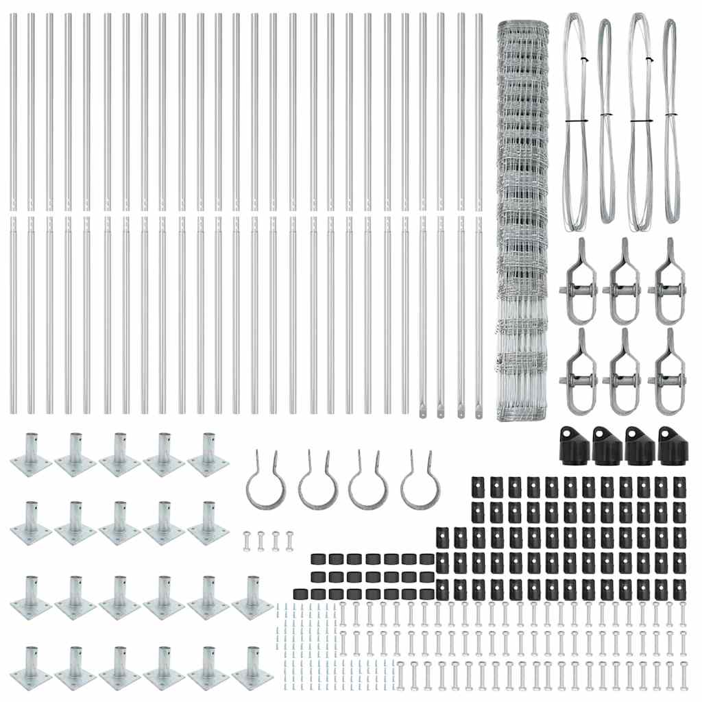 Wildzaun Silber 50 x 1,5 m Verzinkter Stahl